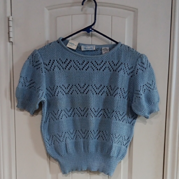Pappagallo Light Blue Loose Knit Sweater - Picture 1 of 4